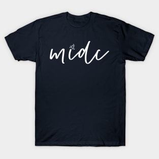 MIDC White script T-Shirt